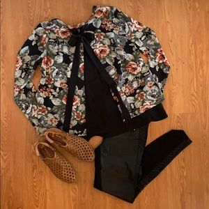 Flowy winter floral sweater